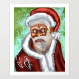 Santa Claus with glasses Art Print