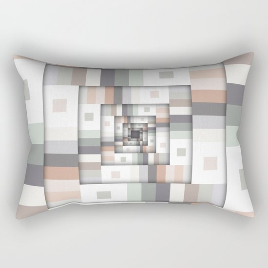 Colorful Geometric Layers Rectangular Pillow