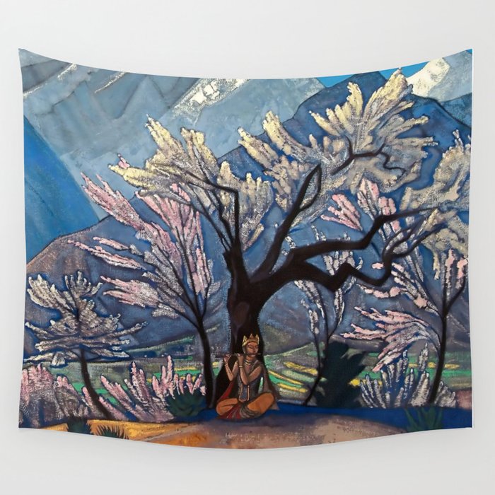 “Krishna - Spring in Kulu” by Nicholas Roerich Wall Tapestry