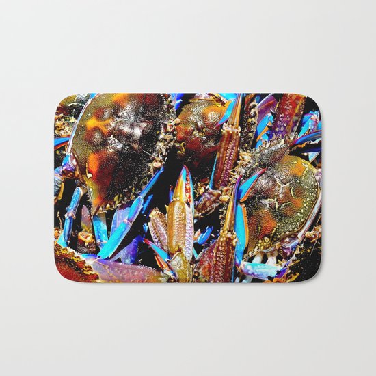 bright Blue swimmer crabs, Whyalla, South Australia Bath Mat