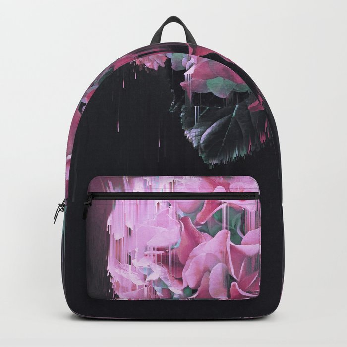 Glitch Pink Hydrangea Backpack
