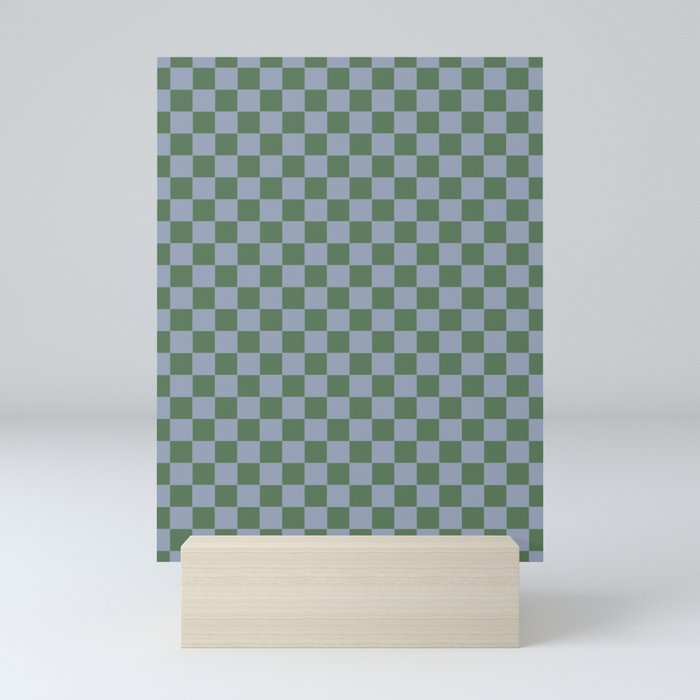 Green and Blue Checkered Mini Art Print