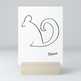 Pablo Picasso, The Squirrel, Artwork, Animals Line Sketch, Prints, Posters, Bags, Tshirts, Men, Wome Mini Art Print