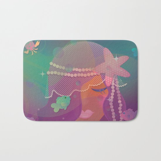 Mermaid II - Bohemian Starfish Hairpiece Bath Mat