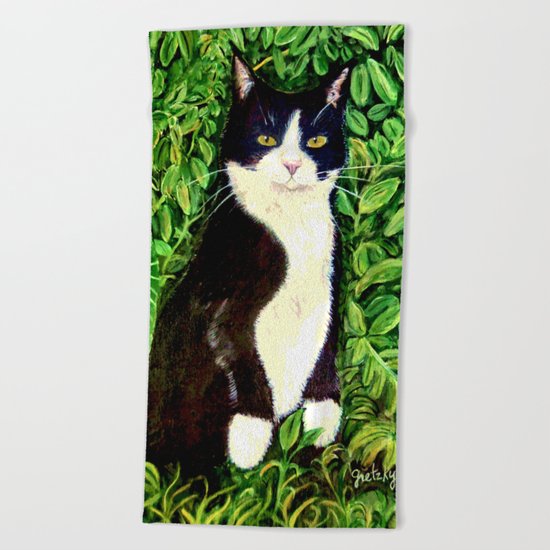 Kitty in the Woods Beach Towel