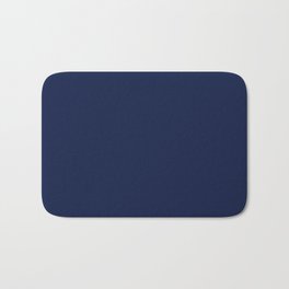 Navy Blue Minimalist Solid Color Block Spring Summer Bath Mat