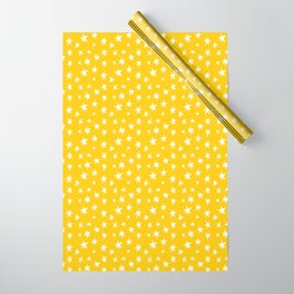 Yellow Hand-Painted Stars Wrapping Paper