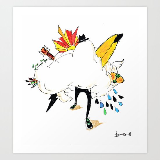 ED IN THE CLOUDS Art Print