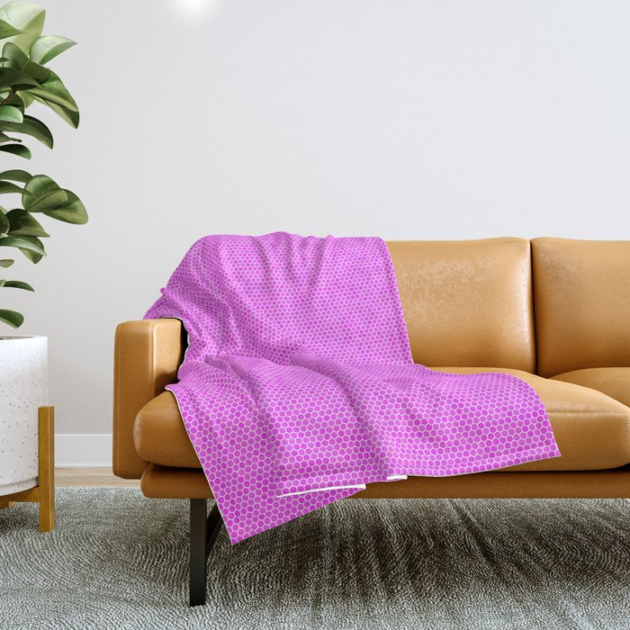 Small Hot Pink Honeycomb Bee Hive Geometric Hexagonal Design Throw Blanket