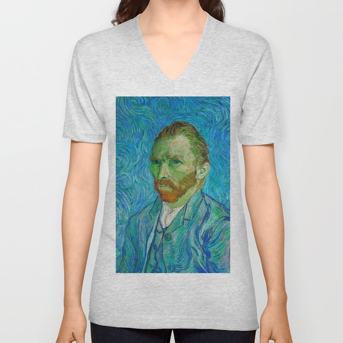  Vincent van Gogh Self-Portrait, 1889 V Neck T Shirt