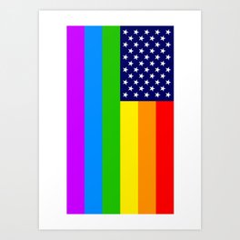 Gay USA Rainbow Flag - American LGBT Stars and Stripes Art Print