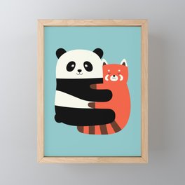Panda Hugs Framed Mini Art Print
