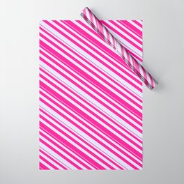 [ Thumbnail: Lavender & Deep Pink Colored Striped Pattern Wrapping Paper ]