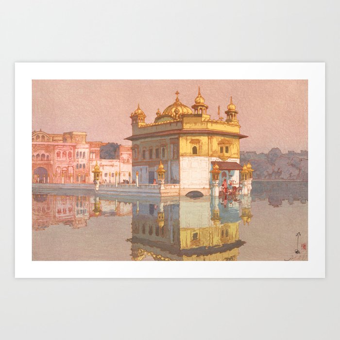 Golden Temple of Amritsar by Yoshida Hiroshi - Japanese Vintage Ukiyo-e Woodblock Painting Art Print
