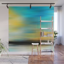 Ocean View - Colorful Yellow And Blue Art Wall Mural