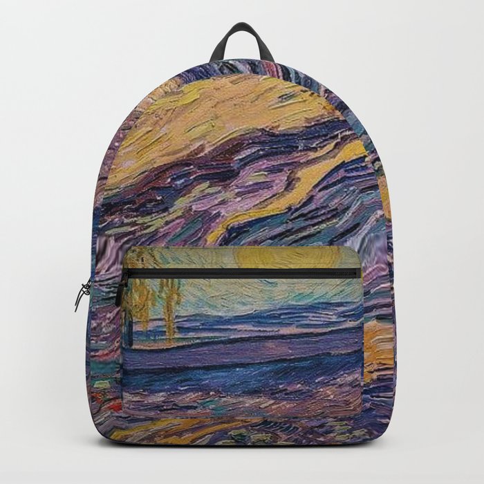 Enclosed Lavender Field with Ploughman by Vincent van Gogh Backpack