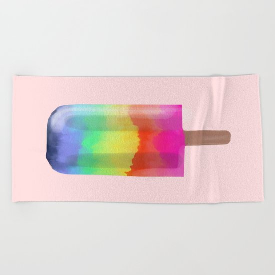 Rainbow Popsicle Beach Towel