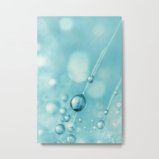 Snowflake Blue Cactus Drops Metal Print