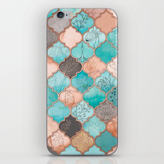 Moroccan pattern artwork print iPhone Skin