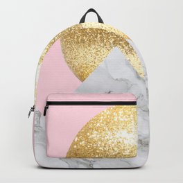 marble mountain Backpack | Pink, Marbleandgold, Mountain, Marble, Collage, Digital, Scandinavian, Softpink, Textured, Nursery 