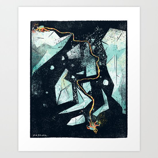 Climbing the Crevasse Art Print