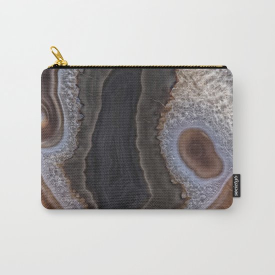 Chocolate colored Agate Crystals Carry-All Pouch
