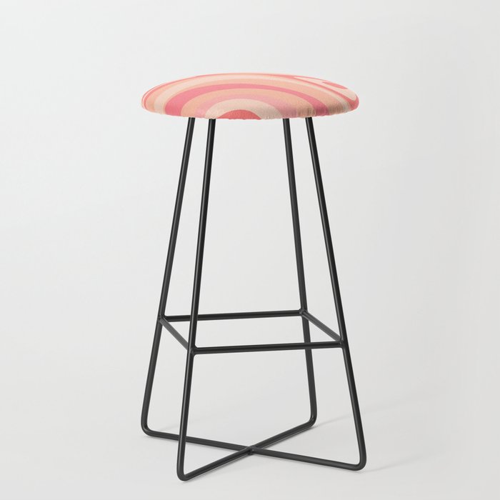 New Groove Retro Swirl Abstract Pattern in Blush Pink Tones Bar Stool