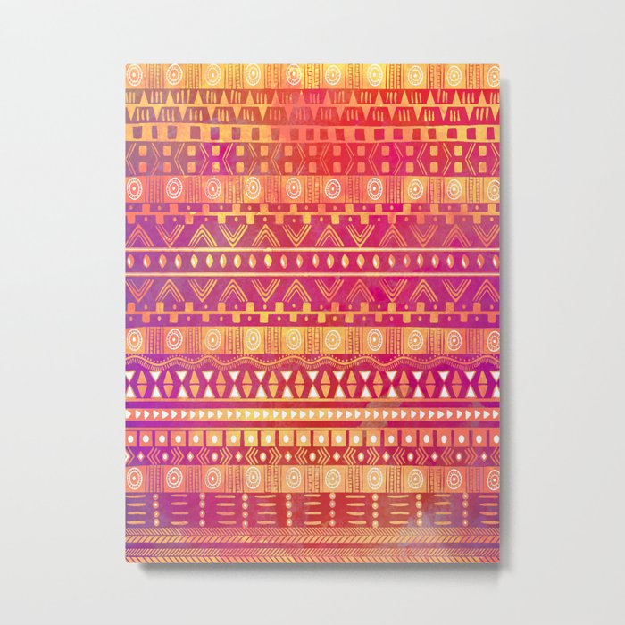 Inspired Aztec Pattern Metal Print