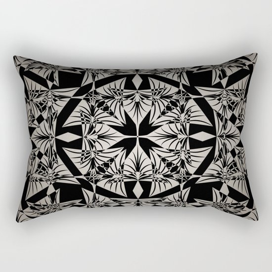 Art Deco 42 Black and gray ornament . Rectangular Pillow