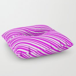[ Thumbnail: Fuchsia and Lavender Colored Stripes/Lines Pattern Floor Pillow ]