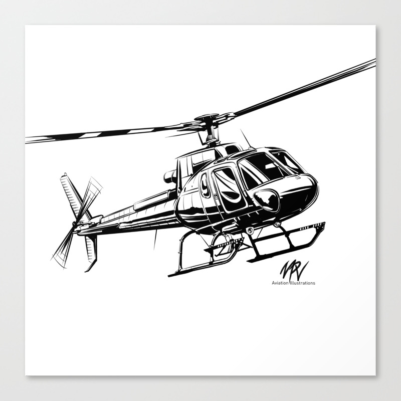 Eurocopter As350 Ecureuil Canvas Print By Mpv Aviation Illustrations Society6