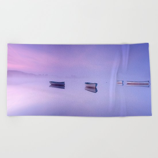Misty Morning on the Lake Beach Towel