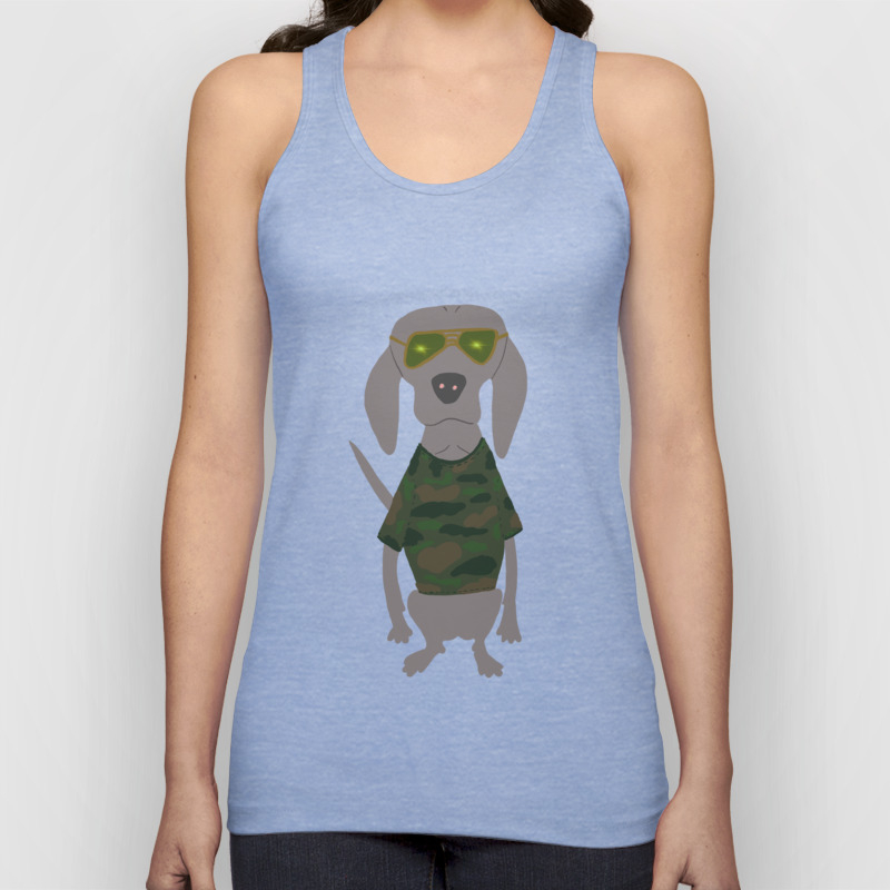 Camo Weim Hunting Grey Ghost Weimaraner Dog Hand Painted Pet