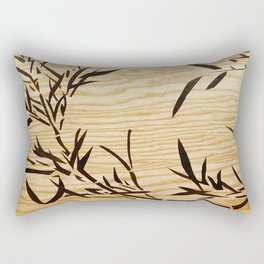 Japanese bamboo buddha wood art Rectangular Pillow