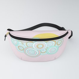 Retro Little Rainbow Cloud on pink Fanny Pack