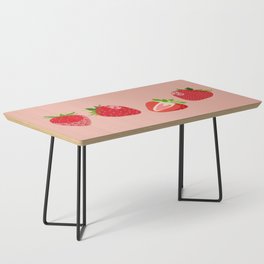 Strawberry - Colorful Summer Vibes Berry Art Design on Red Coffee Table