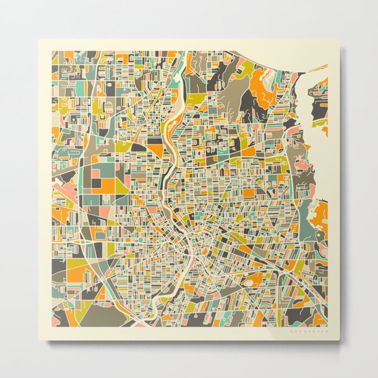 Rochester Map Metal Print