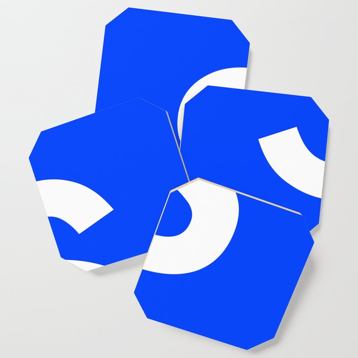 Letter S (White & Blue) Coaster
