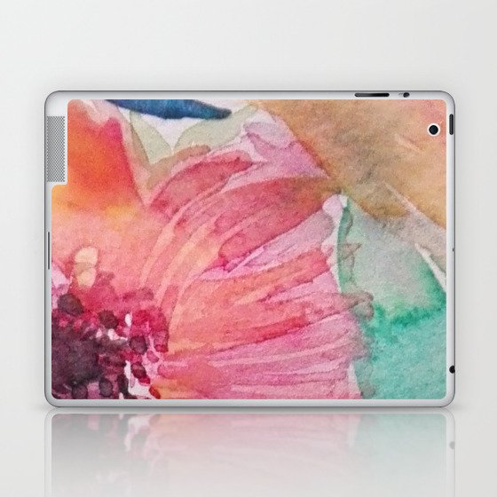 Watercolor flowers and leaves Laptop & iPad Skin