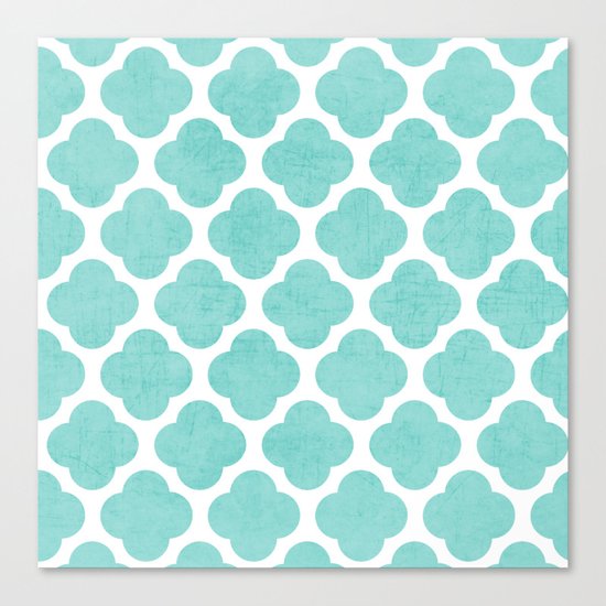 teal clover Canvas Print