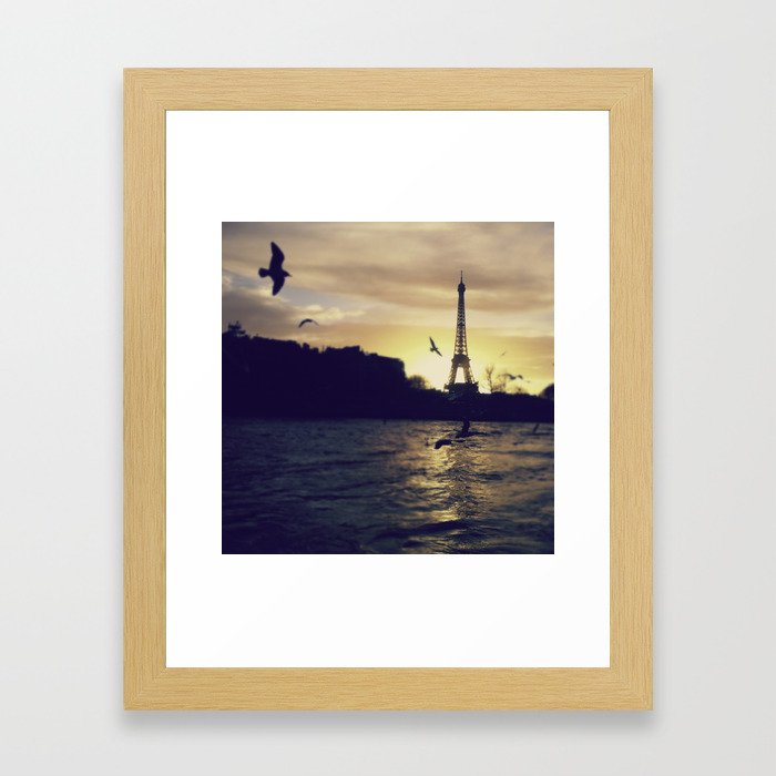 Sunset on the Seine Framed Art Print