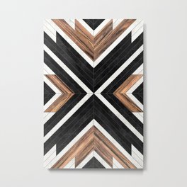 Urban Tribal Pattern No.1 - Concrete and Wood Metal Print | Aztec, Pattern, Modern, Ratko, Graphicdesign, Geometric, Texture, Abstract, Curated, Wood 
