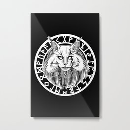 Viking Cat Metal Print | Heavymetal, Viking, Thor, Norwegian, Norse, Futhark, Drawing, Norway, Odin, Music 