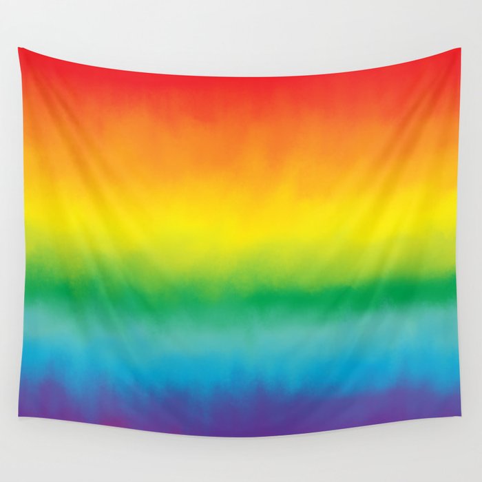 Watercolor Rainbow Wall Tapestry