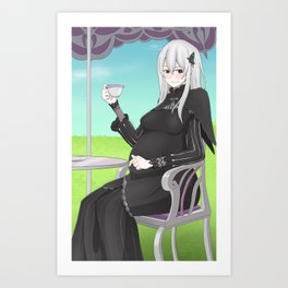 witches tea party  Art Print | Anime, Rezero, Witch, Digital, Pregnant, Echidna, Drawing 
