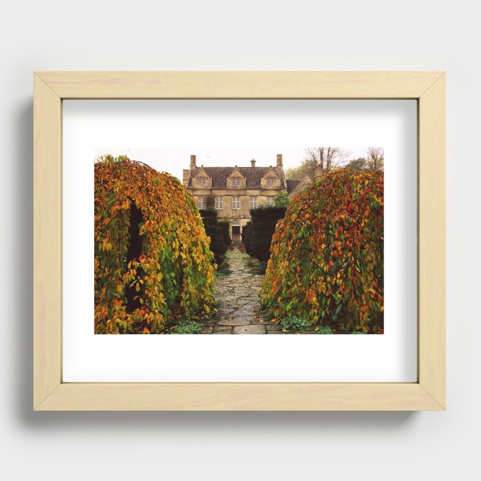 Barnsley House In Autumn Recessed Framed Print
