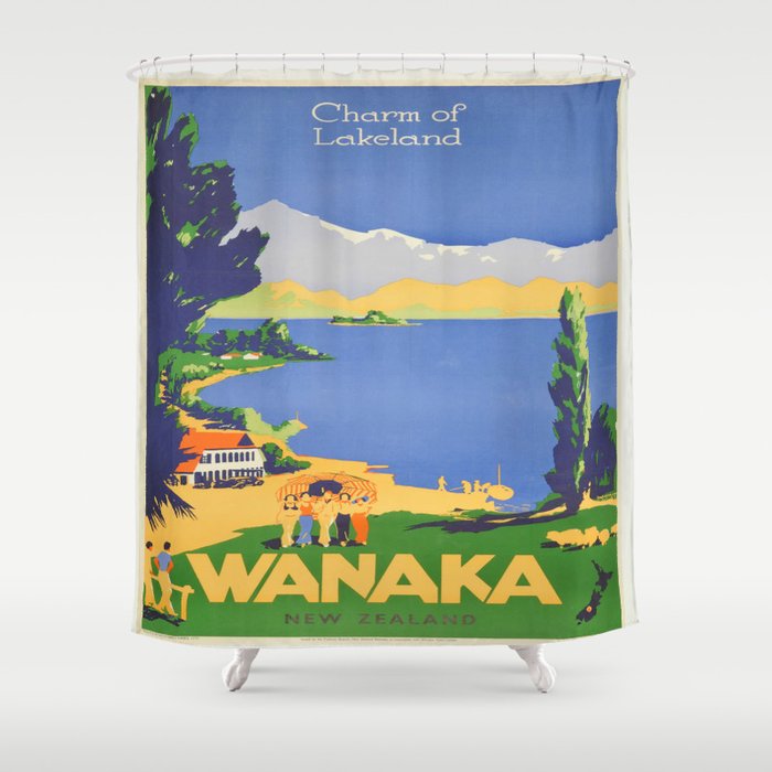 Vintage poster - Wanaka Shower Curtain