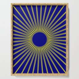 sun with navy background Serving Tray