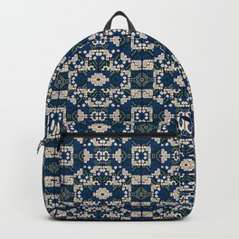Chacana Azul Ultramar Backpack | Blue, Wari, Digital, Art, Graphicdesign, Pattern, Peru, Geometric, Artdigital 
