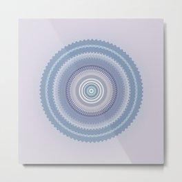 Inspirational Mandala in soft pastel colors of blue and lilac Metal Print